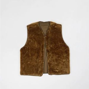 Barbour-Faux Fur Vest Reversible